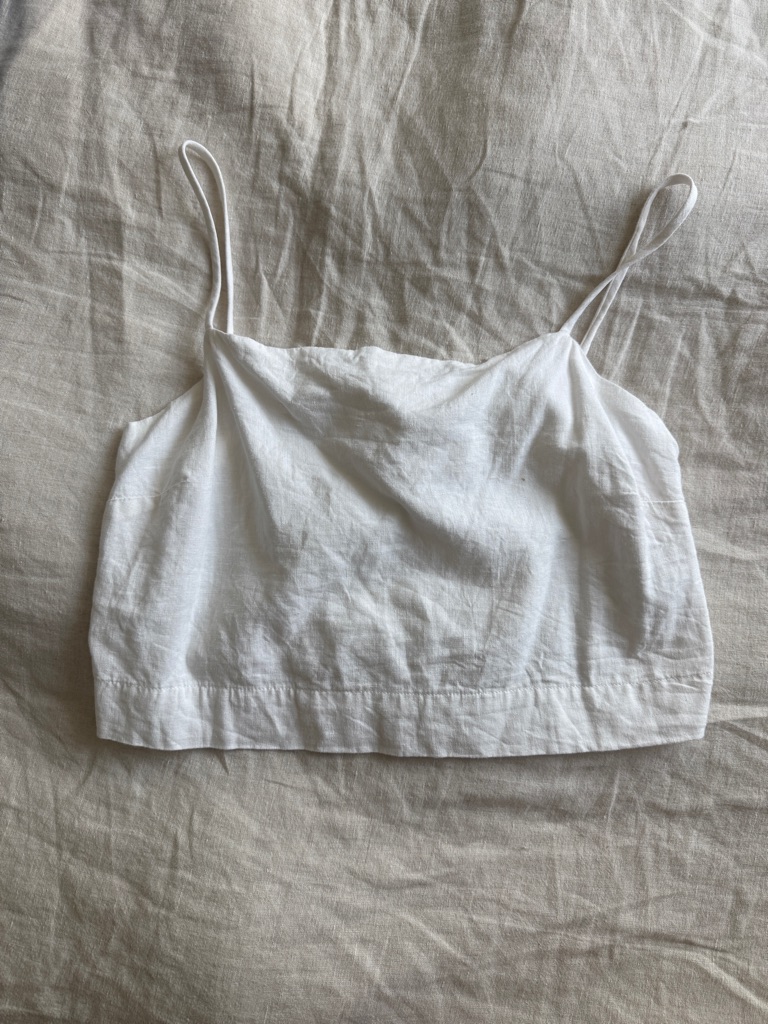 Cottonon Linen Spaghetti Strap Crop Top